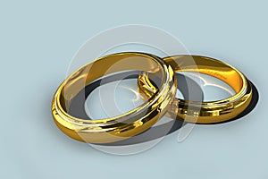 Two golden wedding rings photo