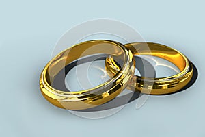 Two golden wedding rings photo