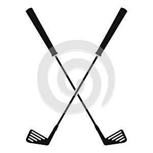 Two golf clubs icon, simple style