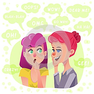 Two gossip girls illustration