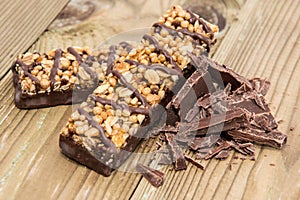 Two Granola Bars with Chocolate