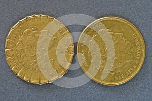 Two Greek dirham coins photo