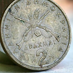 Two greek drahma coin