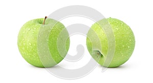 Two Green Apple with water droplets