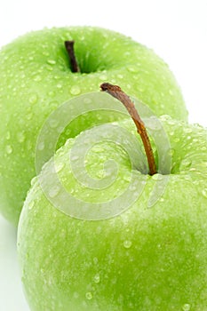 Two green apples photo