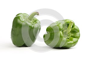Two green bell pepper