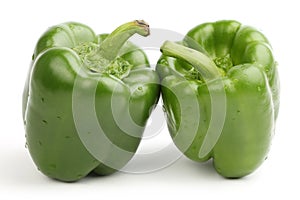 Two green bell pepper