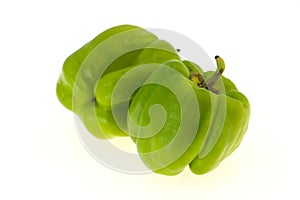 Two Green bell pepper isolated on white