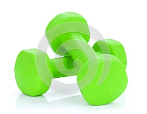 Two green dumbells