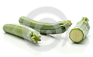 Fresh Green Zucchini isolated on white