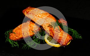 Two Grilled Salmon Fillets
