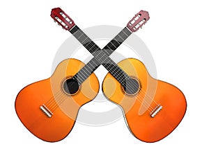 Two guitars crossed