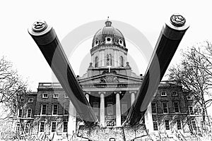 Facade of The Imperial War Museum, London, United Kingdom.