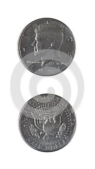 Two half dollar coins