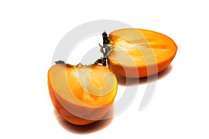 Two half mango isolate on white background