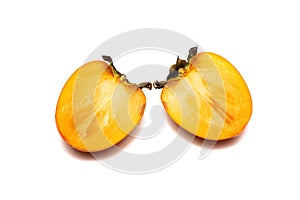 Two half mango isolate on white background