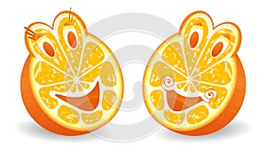 Two halfs of orange