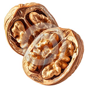 Two Halves of a Cracked Walnut Shell