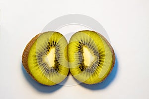 Two halves of kiwi is lighted