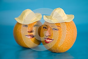 Two halves of a navel orange photo