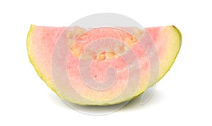 Two halves pink guava
