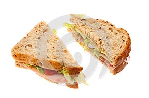 Two halves of a sandwich