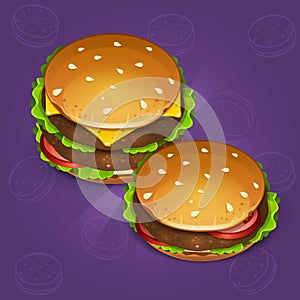 Two hamburger icons on blue background