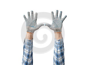 two hand in construction safety work gloves
