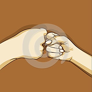 Two hand fist bumping design