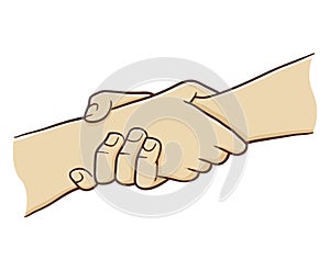 Two Hand Holding Each Other With Strong Grip