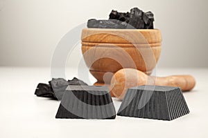 Black activated charcoal soaps