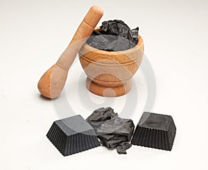 Black activated charcoal soaps