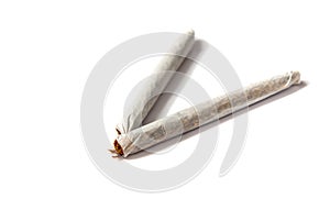 Two hand rolled cigarettes photo