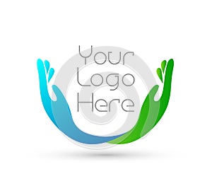 Two hand with space for logo