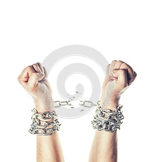 Two hands in chains