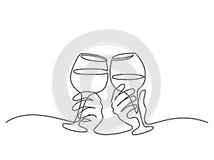 Two Hands cheering with glasses of wine