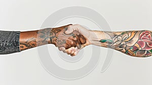 A Handshake of Inked Unity.AI generated image