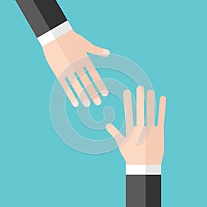 Two hands, help concept