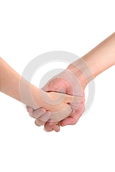 Two hands holding each other