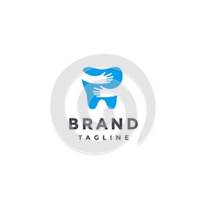 Two Hands Hugging Teeth Tightly Logo Design