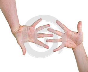 Two hands indicating compatibility