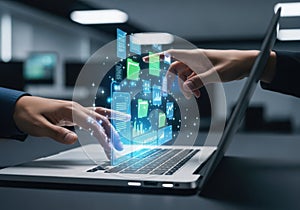 Interactive data visualization on laptop screen