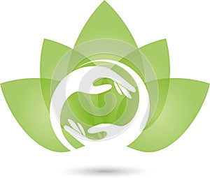 Two hands and leaves, naturopath logo