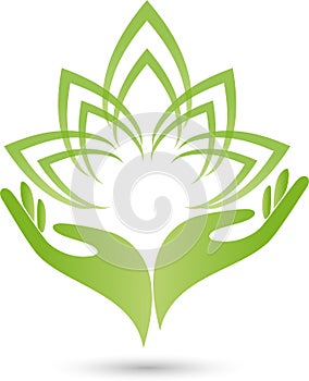 Two hands, leaves, naturopath logo