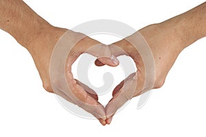 Two hands make heart shape