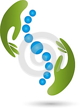 Two hands, naturopaths and orthopedics logo photo