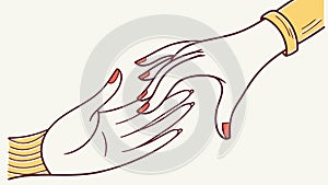 Two Hands Reaching for Each Other Vector Symbol, vector design Generative AI