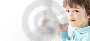 Two happy boy play in the tin can phone