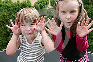 Two happy little girls.