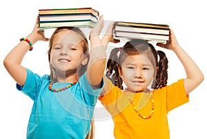 Two girls with books